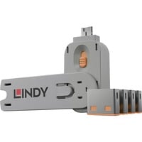 USB Port Schloss (4 Stück) mit Schlüssel, Diebstahlschutz orange, Code: ORANGE