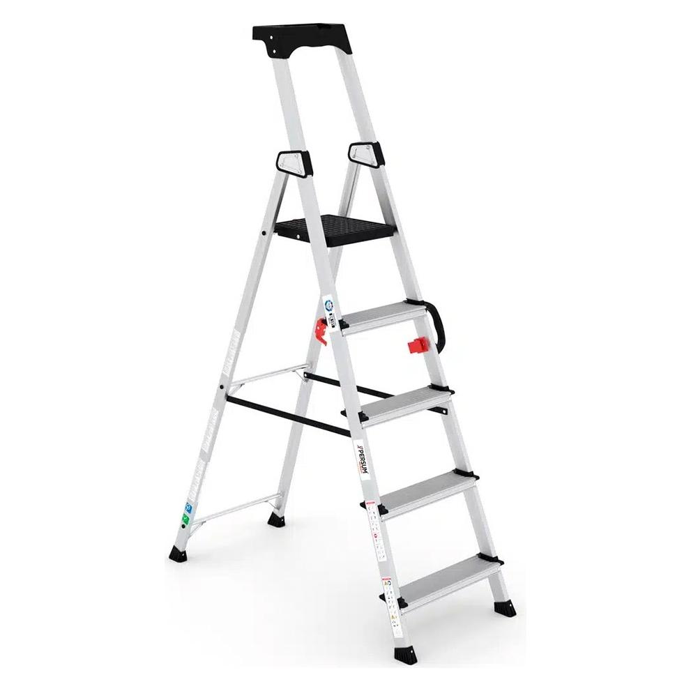 Persum 5-stufige Deluxe-Profi-Aluminiumleiter (Plattformleiter, Stehleiter) (77959220)