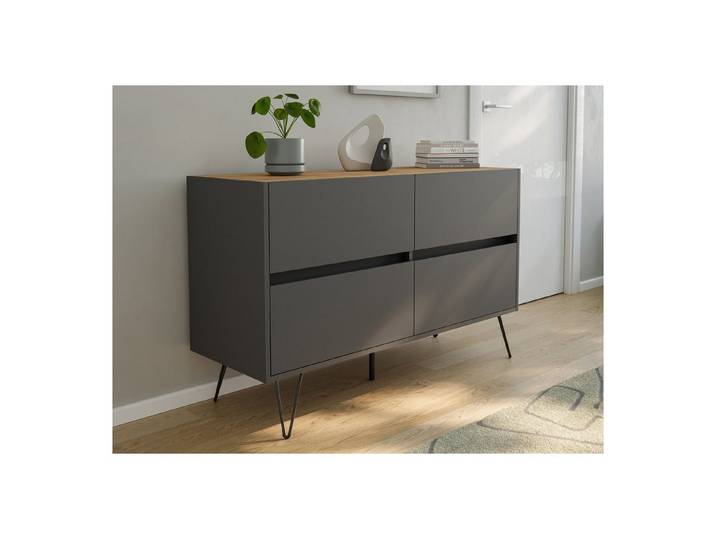 Posseik Sideboard Posseik Sideboard Industrial E 120 cm Grafit/Eiche Top