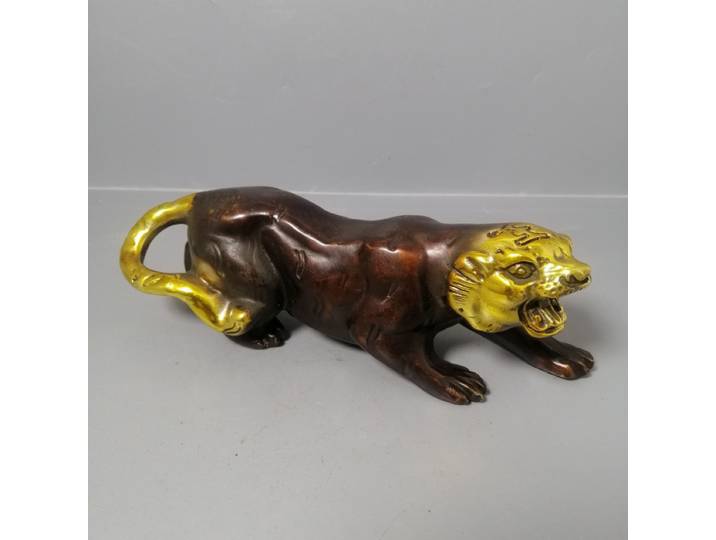 Antique Distressed Gilding Copper Tiger Car Decoration Home Decorative Creative Gifts & Crafts Copper Ornaments One Piece Dropsh