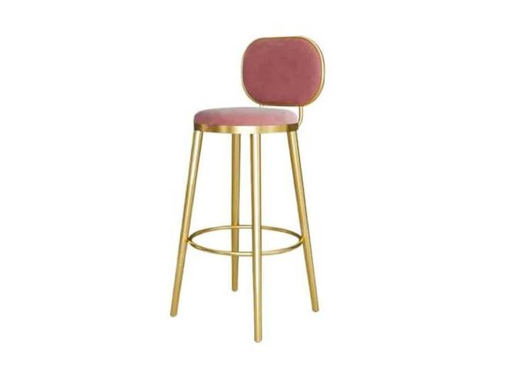 Höhenhocker Rückenlehne, Barhocker, Thekenstühle, hohe Hocker(Pink)