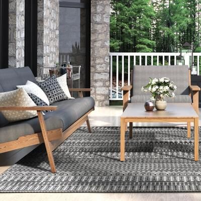 Dream Decor Rugs Sebille Grace Gray- Ivory Indoor/ Outdoor Area Rug