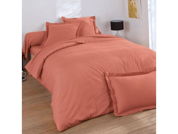 Housse de couette en coton orange poterie 260x240cm