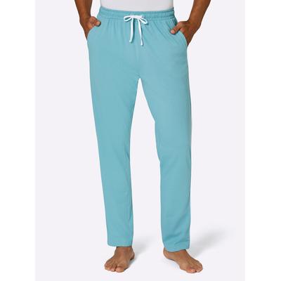 Schlafshorts WÄSCHEPUR, Herren, Gr. 52/54, Normalgrößen, blau (ozean), 100% Baumwolle, unifarben, Hosen