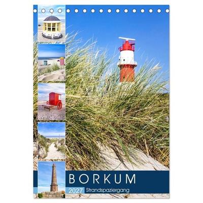 Borkum Strandspaziergang (Tischkalender 2027 DIN A5 hoch), CALVENDO Monatskalender
