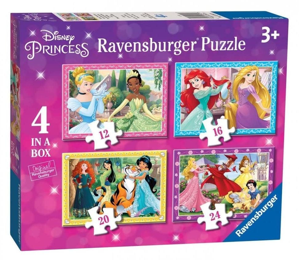 Ravensburger Disney Prinsessen Puzzelset, 4 puzzels van 72 stukjes, voor kinderen vanaf 3 jaar
