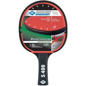 Donic-Schildkröt Tischtennisschläger Protection Line S400, aus Holz, rot/schwarz, mit ITTF-Zulassung