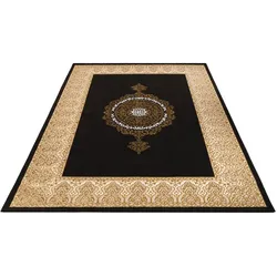 KADIMA DESIGN Teppich Kurzflor Orientalisch Wohnzimmer  Gold Läufer 80x150 | 100% Polyester, Rücken aus Baumwolle | Florhöhe: 8 mm | Handwäsche