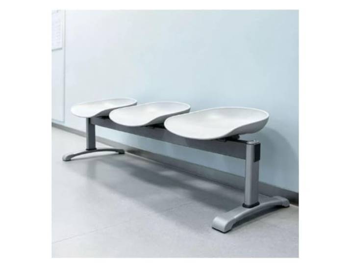 YPIOUREN Wartezimmer Stühle, Sillas para Sala de Reuniones Robuster Stahlrahmen + Sitzschale aus Einem Guss (verstärkter Kunststoff), 500 Kg Tragkraft(White)