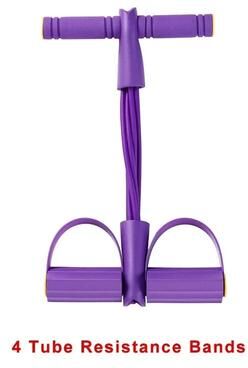 Uplift Essentials Resistance Band Tensioner With Non Slip Handles 4 Tube Purple