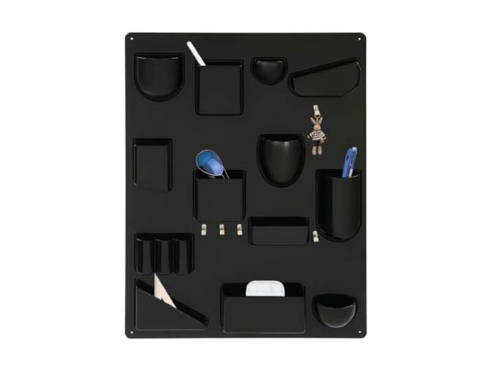 Wandregal Rechteckig Kreatives Dekoratives Aufbewahrungsregal Schwarz Multifunktionales Desktop-Organizer für Badezimmer Büros Schlafsäle Schlafzimmer Wandspeicherregal 53.5×7.5×69cm