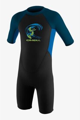 O'Neill Reactor-2 2mm Back Zip Short Sleeves Spring Wetsuit in Blk/Ocean/Slate, Size 1