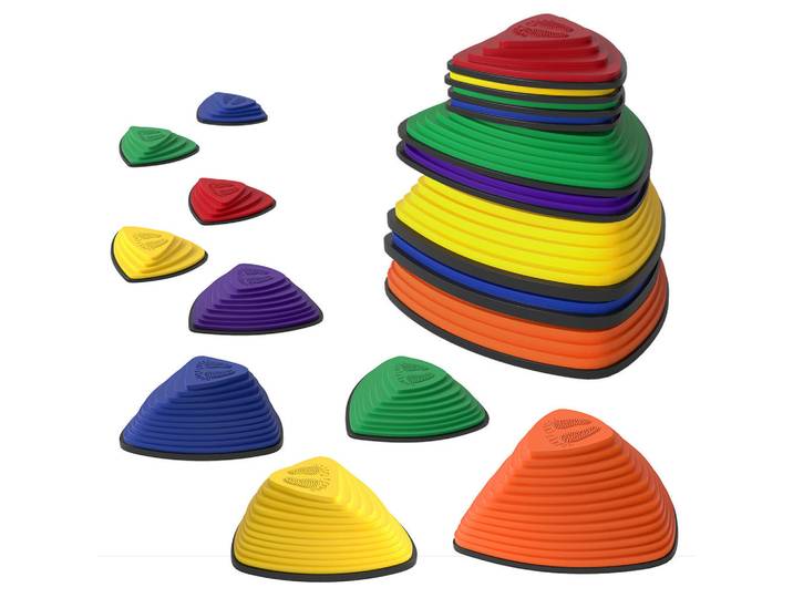 Aiyaplay Balanciersteine 9 Stück Rutschfeste Trittsteine für Kinder 3-8 Jahren Bunt, Mehrfarbig, Kunststoff, 37.5x16x37.5 cm, unisex, Freizeit & Co, Gartenspielzeug
