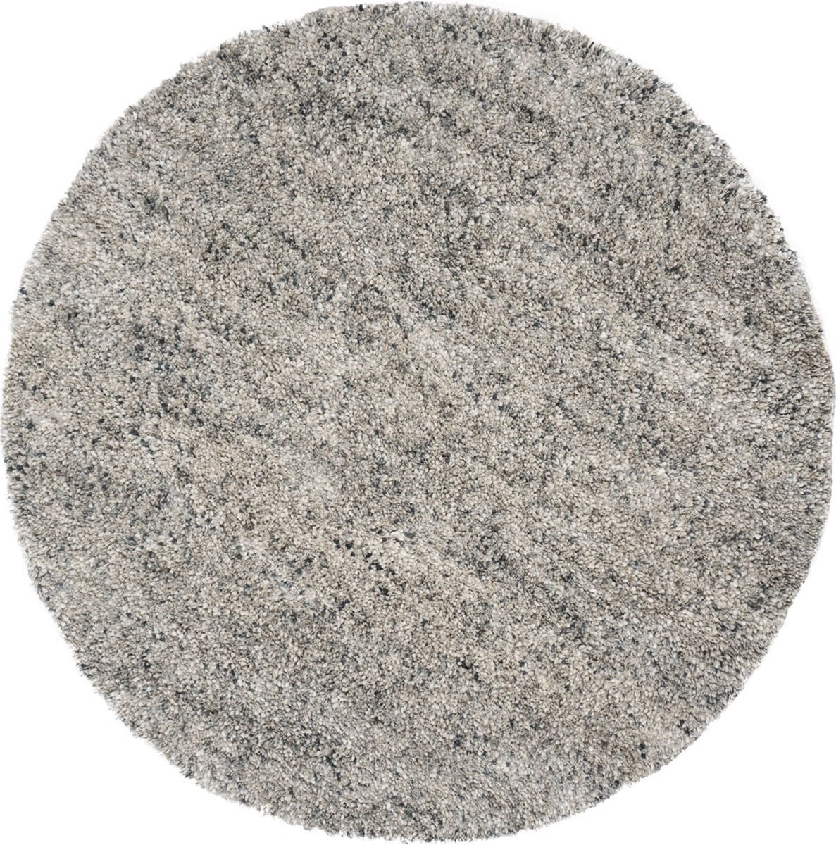 Veer Carpets Vloerkleed Zumba Grey Rond - Modern Hoogpolig Wollen Design - ø160 cm