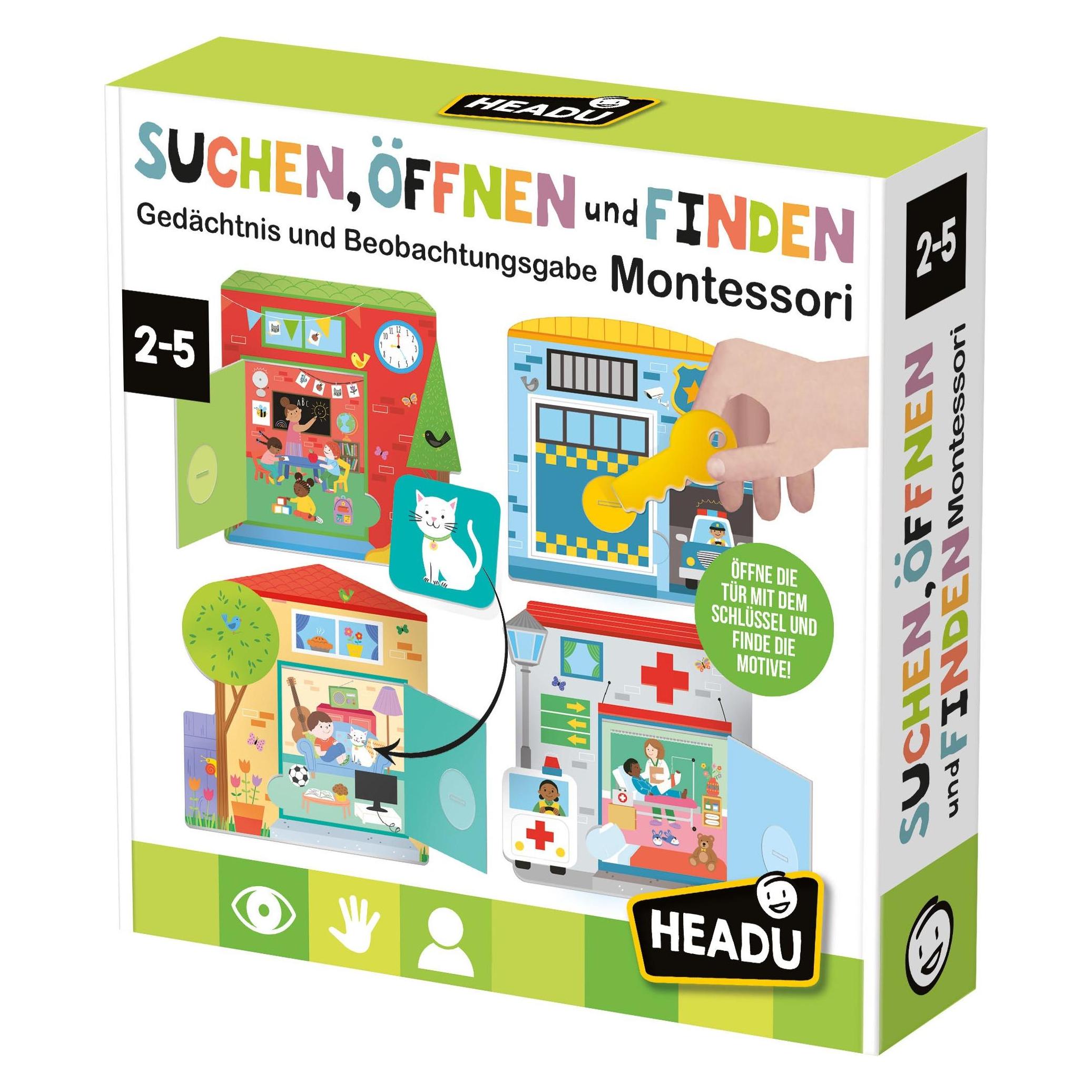 Headup Games Suchen, Öffnen und Finden Montessori (2 - 5 Jahre) (DE60711)