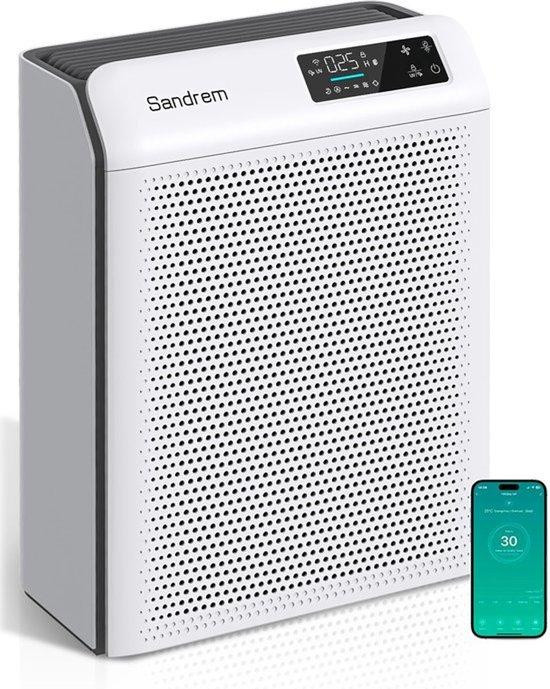 Corvance Luchtreiniger Wit - 32 Watt - Combifilter HEPA + Actieve Kool - B/D/H: 31,6 x 16 x 40 cm