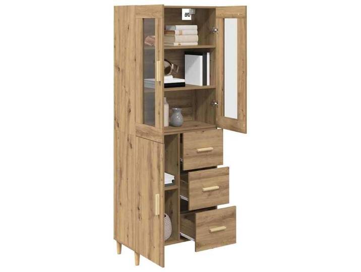 Buffet avec tiroir - - Chêne artisanal - 69 5x34x180 cm - 3 portes - Tiroir intégré - Bois d'ingénierie
