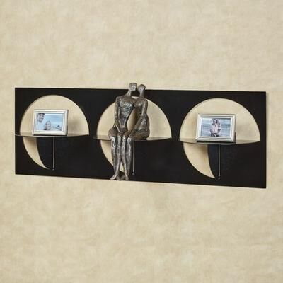 Touch Of Class Metal Corydon Horizontal Three Wall Shelf , Black