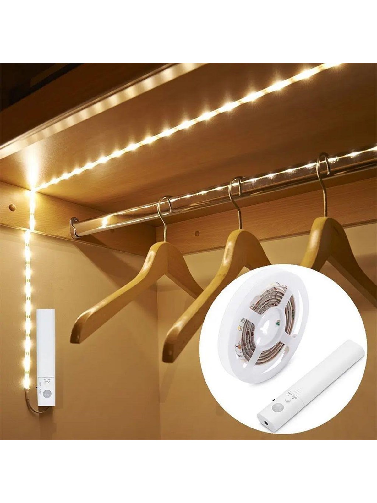 SiGN LED strip for cabinets & wardrobes with motion sensor 3m - Warm white