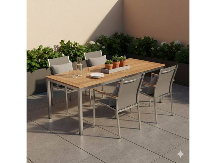 Stern Cardiff Gartenmöbel-Set 5-tlg. mit OUTLIV. Tisch 160/210x90cm