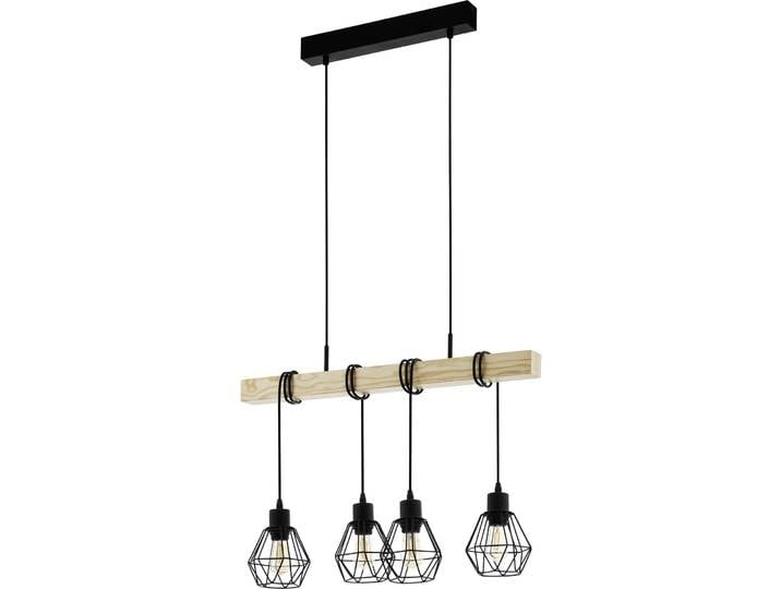 Eglo Pendellampe Townshend 5 Braun/schwarz Holz/Stahl B 20 cm