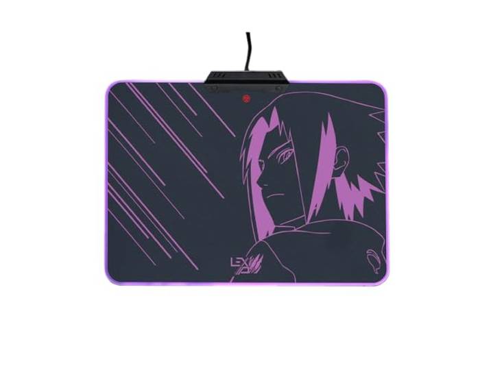 Lexip x Tsume - Naruto Shippuden muismat - LED-achtergrondverlichting - Hard met metalen frame - wrijvingsarm gestructureerd micro-oppervlak - antislip basis (Sasuke)