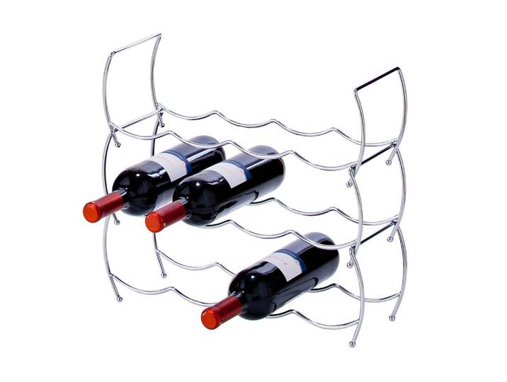 Range-bouteilles Kjell lot de 3 Chrome Argenté 42 x 14 x 14cm