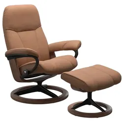 Stressless Sessel mit Hocker Consul Signature Leder Braun Batick Latte L (Large)