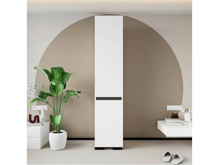 Colonne de rangement design blanche et grise BYRON