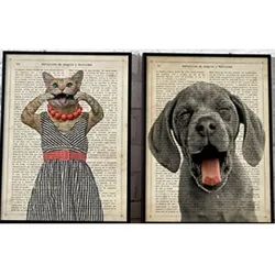 POSTER Set Mit 2 Tiere Kinderdeko A3 Rahmenlos