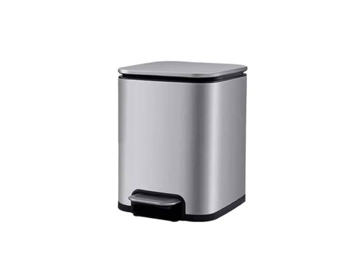 YUHANXINHESHE Mülleimer mit Pedal aus Edelstahl for den Haushalt, for Wohnzimmer, Küche, Büro, Badezimmer, große Kapazität, Fußpedal-Zylinder-Mülleimer(Gray)