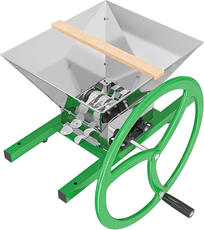 Obstmühle mit 7L Trichter und runder Handkurbel Obsthäcksler leicht zu reinigen für Saftpresse Obstpresse zur Herstellung von Saft Würze oder Most
