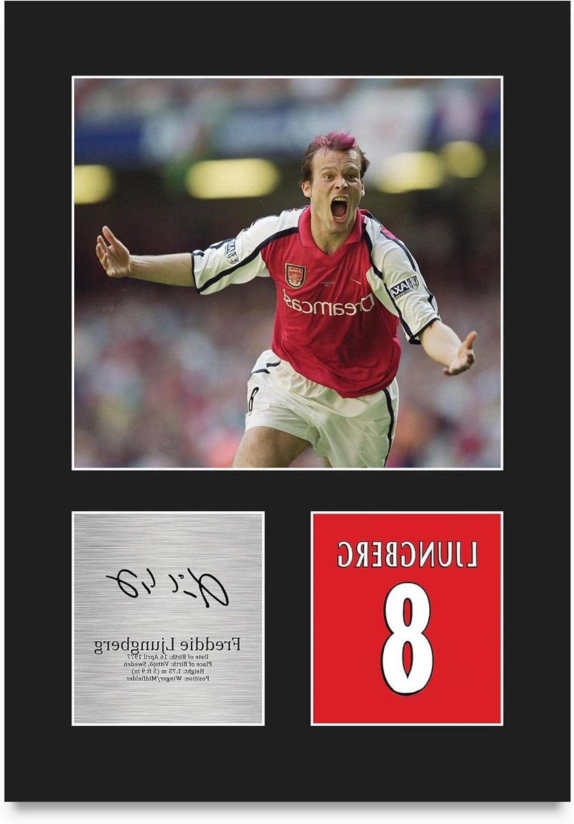 Freddie Ljungberg Voetbal Poster - Geprinte Foto - A4 - Zwart