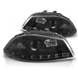 Scheinwerfer LED Tagfahrlicht Optik passend für Seat Ibiza 6L / Cordoba 6L 02-09 Schwarz