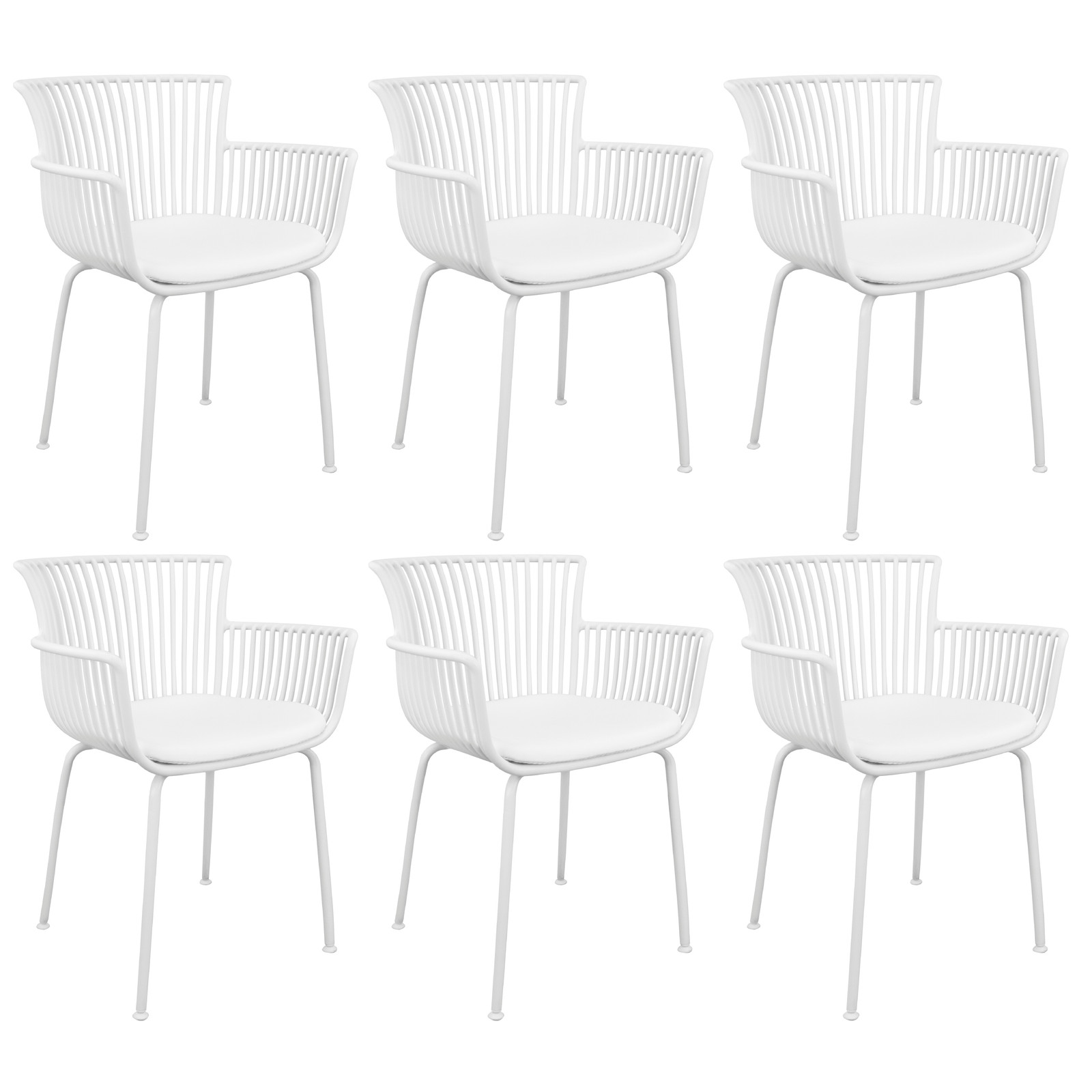 Set van 6 Kick Collection Otis tuinstoelen - Wit - Kunststof