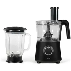 Livoo Multifunktionale Küchenmaschine, Zerkleinerer, Schwarz, Transparent