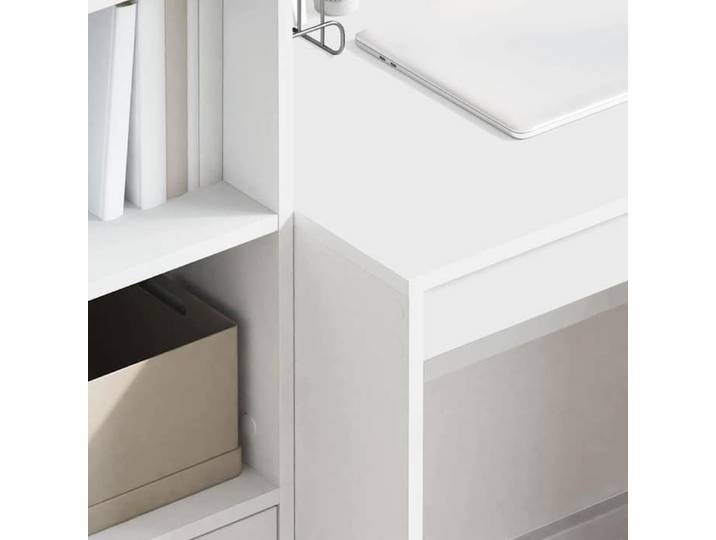 Blanc MEUBLE INFORMATIQUE (2 pcs）- Capacité 60 kg - Bureau secrétaire avec tiroir Blanc 801252