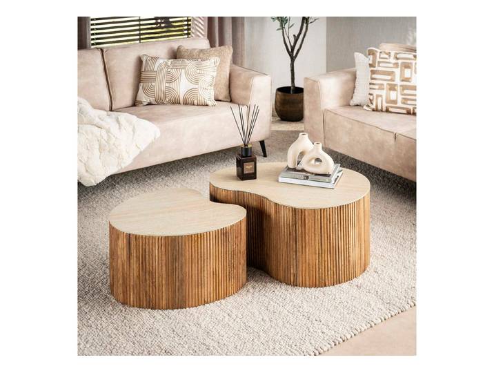 Sitheim® Couchtisch Couchtisch Nuovo nierenförmig 2er Set