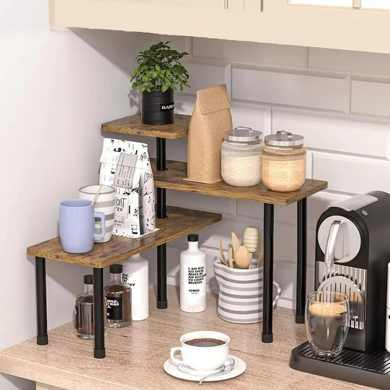 Multifunctioneel verstelbaar hoekopbergrek voor in de keuken of op je bureau