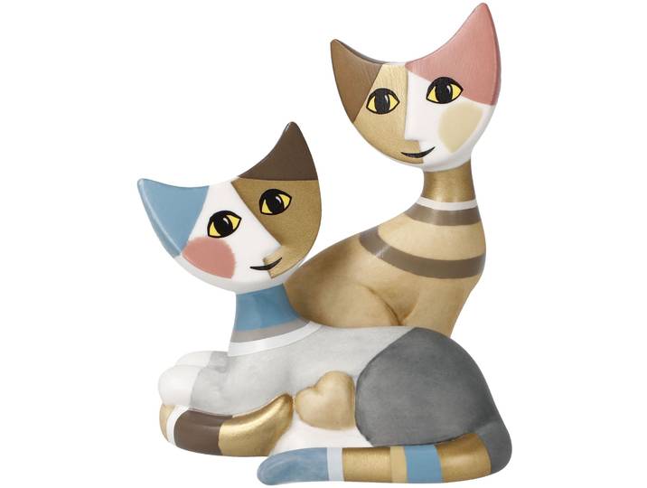 Sammelfigur GOEBEL Figur R. Wachtmeister - Kaja e Mika , bunt, B:6,5cm H:8cm T:7cm, Porzellan, Dekofiguren, Sammelfigur