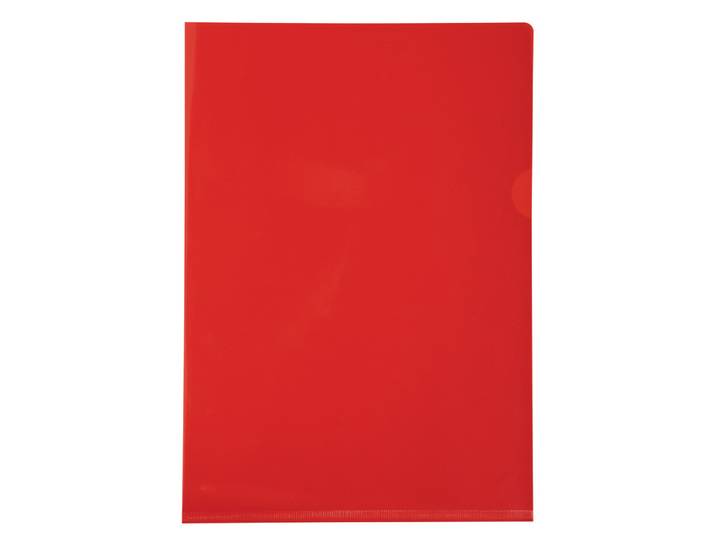 EXACOMPTA Etui carton de 100 pochettes coin PVC lisse haute résistance 13/100e - A4 - Rouge