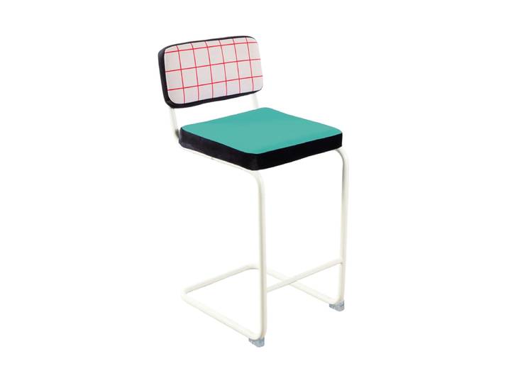 Design Freischwinger Barstuhl „Superchair Red Grid“ Multicolor Seletti