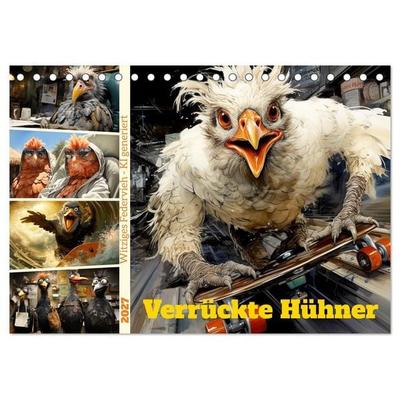 Verrückte Hühner (Tischkalender 2027 DIN A5 quer), CALVENDO Monatskalender