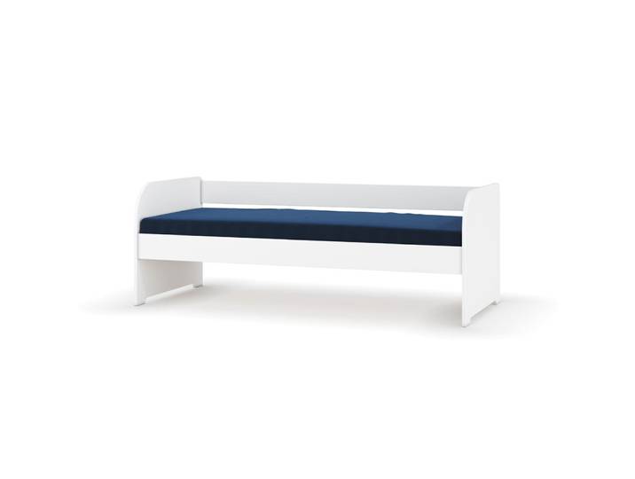 Lit banquette avec matelas bois massif blanc 80x200 cm