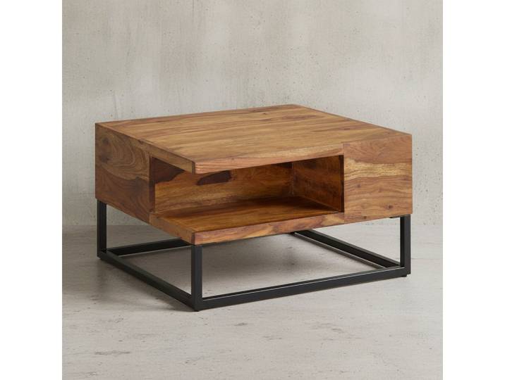 KADIMA DESIGN Couchtisch Massivholz Sofatisch Quadratischer Kaffeetisch Wohnzimmertisch