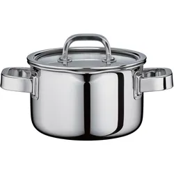 Küchenprofi Kochtopf mit Glasdeckel 16 cm, Pfanne + Kochtopf, Silber