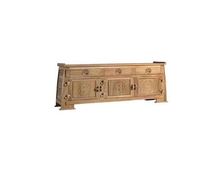 Handgeschnitztes Lowboard „Sumbawa“ aus massiven Teakholz Natural Giner & Colomer