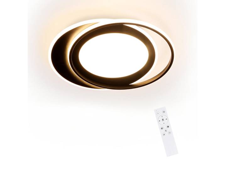 Nettlife Led-Deckenleuchte Sonnensystem 48.5/47.5/7 cm, Schwarz, Kunststoff, Rund, LED integrated, 47.5x7x48.5 cm, Lampen & Leuchten, LED Beleuchtung, LED-Deckenleuchten