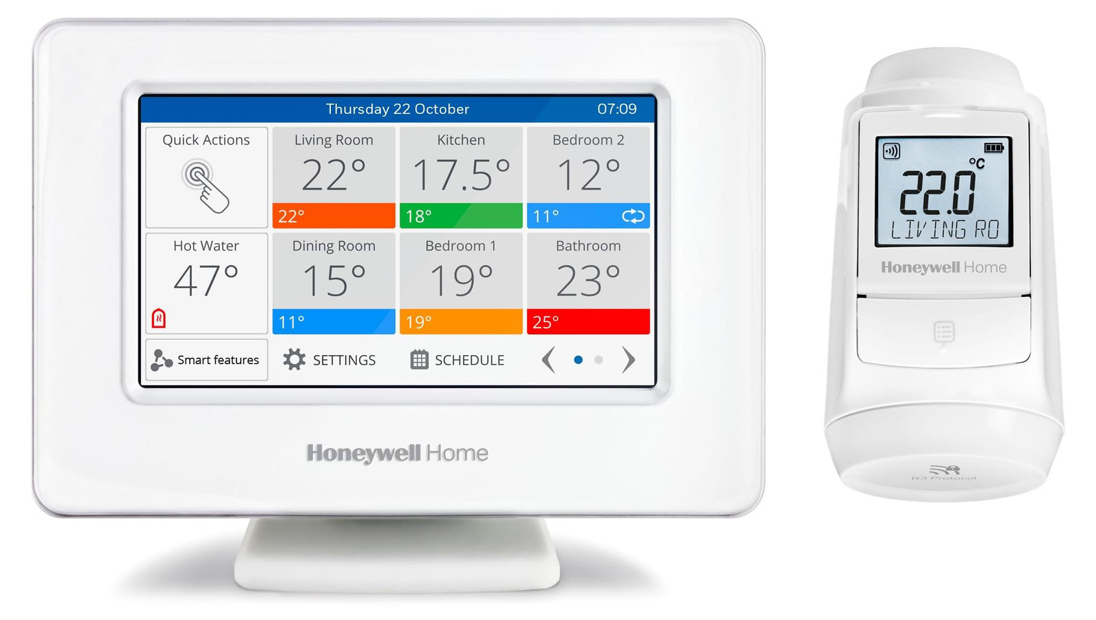 Honeywell Home Evohome Apartment Plus slimme Wi-Fi centrale bediening en radiatorthermostaat