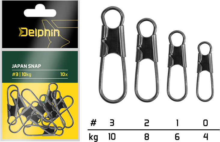 Delphin Agrafe Japan snap / par 10 #0/4kg Gray, Gold, Silver #0/4kg
